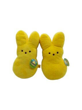 Peeps Yellow Plush Bunny 9" Rabbit Set Of 2